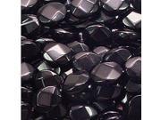 BLACK STONE 11x14MM FACETED OVAL GEMSTONE BEADS AA