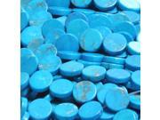 HOWLITE TURQUOISE 15MM COIN BEADS A