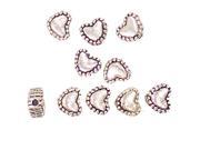 6MM SILVER PLATED HEART BEADS AB 08 5 PK 25