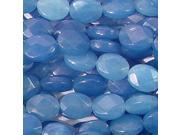 BLUE JADE SERPENTINE 11x14MM FACETED OVAL BEADS A
