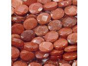 GOLDSTONE 11x14MM FACETED OVAL SPARKLING BEADS A BROWN