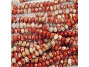 BRECIATED JASPER 6MM FACETED RONDELLE GEMSTONE BEADS A