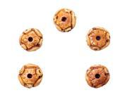 5 ANTIQUE BONE 14MM HAND CARVED RONDELLE BEADS 169