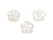 30X28MM MOTHER OF PEARL WHITE MOP CARVED FLOWER BEAD