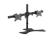 Atron Dual LCD Monitor Desk Free Standing Mount. Fully Adjustable fits 13 24 Monitor Tilt Swivel Pivot Rotation 100x100 Vesa Height Adjustable with Cabl