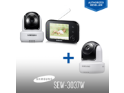 Samsung SEW 3037W SafeVIEW Baby Monitoring System Night VIsion and 2 Way Talk with 3.5inch Monitor 1 Additional Camera
