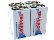 Combo 4pcs Tenergy Premium 9V 200mAh NiMH Rechargeable Batteries