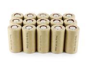 Tenergy Sub C 1.2V 2200mAh NiCd Paper Wrapped Flat Top Rechargeable Battery for Power Tools No Tabs 15 pieces