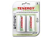 Tenergy Centura D Size 8000mAh Low Self Discharge LSD NiMH Rechargeable Batteries 1 Card 2xD
