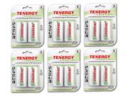 Tenergy Centura D Size 8000mAh Low Self Discharge LSD NiMH Rechargeable Batteries 6 Cards 12xD