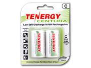 Tenergy Centura C Size 4000mAh Low Self Discharge LSD NiMH Rechargeable Batteries 1 Card 2xC