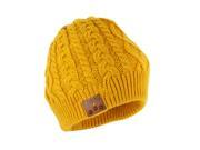 Tenergy Braided Cable Knit Wireless Hands Free Bluetooth 4.0 Beanie with Built in Speakers Spicy Mustard