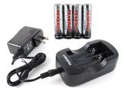 Combo Tenergy 2CH 18650 14500 Li ion Battery Charger 4 PCS Li ion 18650 3.7V 2600mAh Batteries Button Top w PCB