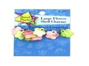bulk buys 8 Piece Large Flower Shell Charms