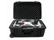 DJI Phantom 2 Vision Plus Hard Case with wheels. Military Spec Carrying Case with Foam for Phantom 2 2 Vision Vision Plus Quadcopter and GoPro Accessories