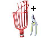 Fruit Picker Harvest Tool Kit Basket Head Garden Bypass Pruning Shears