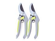 Garden Bypass Pruning Shears Pack of Two. Hardened Steel Blades Non Slip Grip Handles.