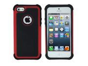 ASleek Red Black Hard Soft Hybrid High Impact Body Armor Case Cover for Apple iPhone 5 5G