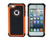 ASleek Orange Black Hard Soft Hybrid High Impact Body Armor Case Cover for Apple iPhone 5 5G