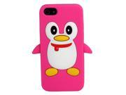 ASleek Hot Pink Penguin Silicone Soft Case Cover for Apple iPhone 5