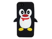 ASleek Black Penguin Silicone Soft Case Cover for Apple iPhone 5
