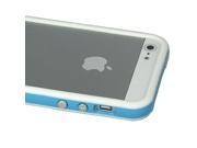 ASleek Blue and White Soft TPU Bumper Case Cover W Chrome Buttons for Apple iPhone 5