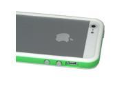 ASleek Green and White Soft TPU Bumper Case Cover W Chrome Buttons for Apple iPhone 5