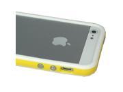 ASleek Yellow and White Soft TPU Bumper Case Cover W Chrome Buttons for Apple iPhone 5