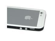 ASleek Black and White Soft TPU Bumper Case Cover W Chrome Buttons for Apple iPhone 5