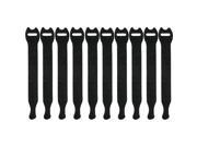 Pearstone 1 x 10 Touch Fastener Straps Black 10 Pack