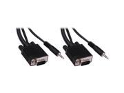 Pearstone 25 Standard VGA Male to Male Cable with 3.5mm Stereo Audio