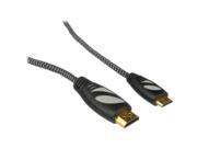 Pearstone Active Braided High Speed Mini HDMI to HDMI Cable with Ethernet 1.5 0.5 m