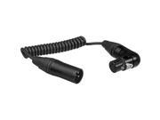 Kopul Coiled 3 Pin XLR M to Angled 3 Pin XLR F Cable 3 to 18 7.6 to 46 cm Black