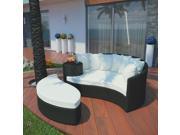 Taiji Outdoor Patio Daybed in Espresso White