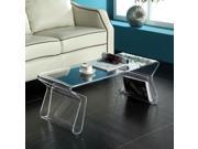 Magazine Coffee Table with Magazine Rack in Clear