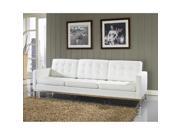 Florence Style Sofa in White Genuine Leather