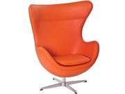 Glove Leather Lounge Chair in Orange
