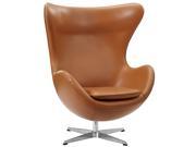 Glove Leather Lounge Chair in Terracotta