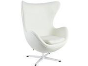 Glove Leather Lounge Chair in White