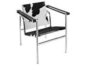 Charles Pony Hide Lounge Chair in Black And White