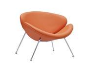 Nutshell Mid Century Style Lounge Chair in Orange Vinyl