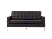 Florence Style Loveseat in Brown Genuine Leather