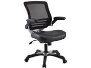 LexMod Edge Office Chair with Mesh Back and Black Leatherette Seat