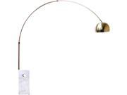 LexMod LexMod Arco Style Lamp with Large White Cube Marble Base EEI 141 WHI