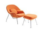 W Fabric Lounge Chair in Orange
