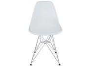 Plastic Side Chair in White with Wire Base