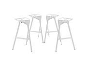 Launch Stacking Bar Stool Set of 4 in White