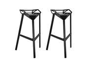 Launch Stacking Bar Stool Set of 2 in Black