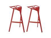 Launch Stacking Bar Stool Set of 2 in Red