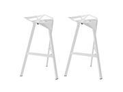 Launch Stacking Bar Stool Set of 2 in White